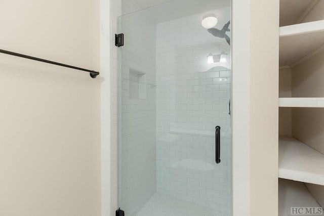 bathroom featuring walk in shower