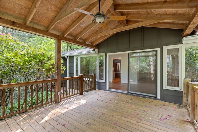 66 Hemlock Ln, Highlands, NC 28741 - deck featuring ceiling fan