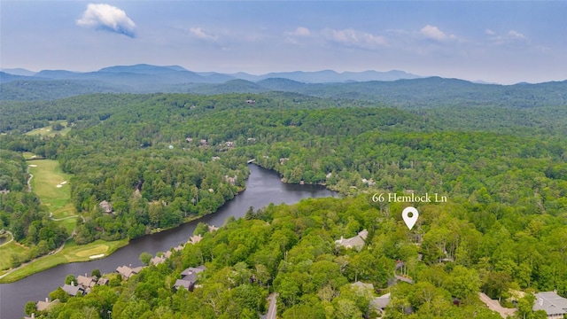 66 Hemlock Ln, Highlands, NC 28741 - bird's eye view of a forest and a water and mountain view