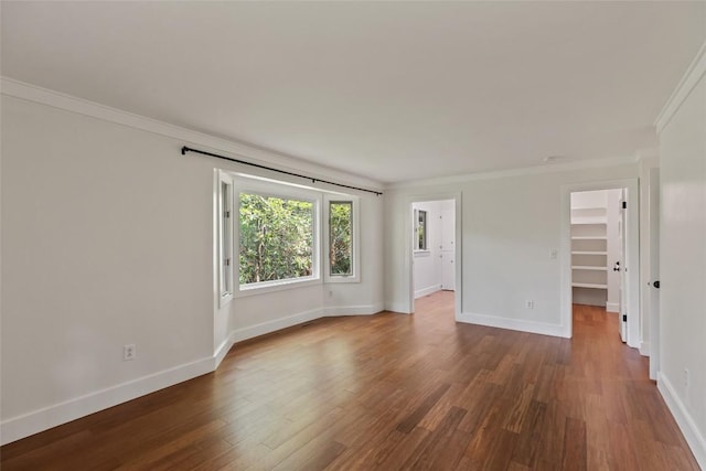 66 Hemlock Ln, Highlands, NC 28741 - spare room featuring crown molding, dark wood-type flooring, and baseboards