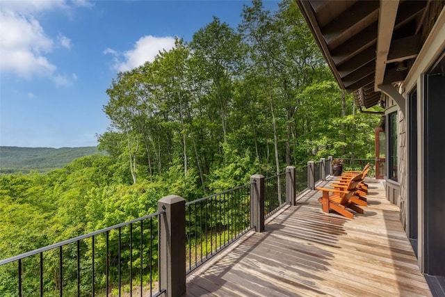 39 Firesong Ln, Glenville, NC 28736 - wooden deck with a view of trees