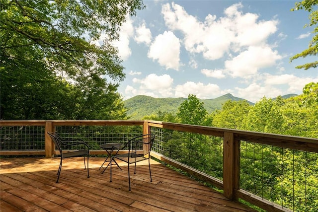 735 Trays Island Rd, Sapphire, NC 28774 - deck featuring a mountain view