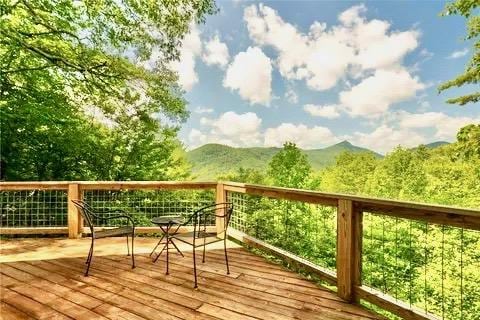 735 Trays Island Rd, Sapphire, NC 28774 - wooden deck with a mountain view