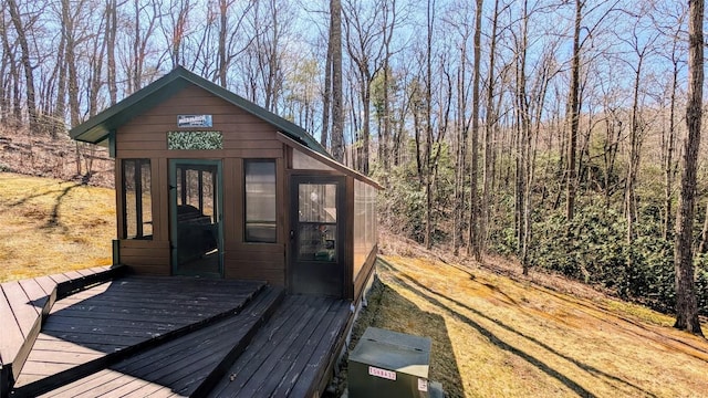 3214 Slick Fisher Rd, Lake Toxaway, NC 28747 - view of outdoor structure featuring a view of trees