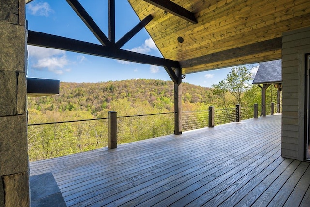 369 Firesong Ln, Glenville, NC 28736 - deck featuring a view of trees