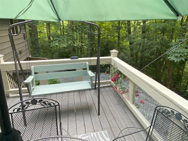 142 Wheatstone Dr, Glenville, NC 28736 - view of wooden deck