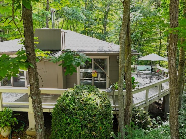 142 Wheatstone Dr, Glenville, NC 28736 - view of side of property with roof with shingles and a deck