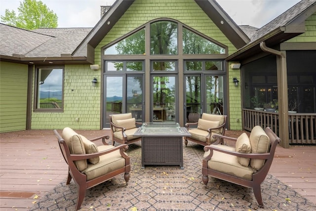 deck featuring an outdoor hangout area