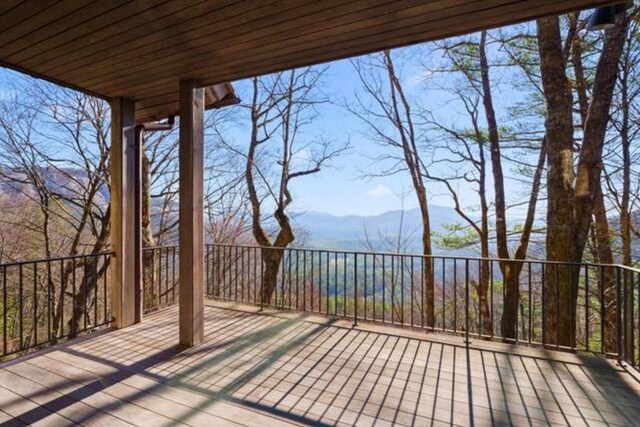 69 Old Cove Rd, Highlands, NC 28741 - wooden terrace featuring a mountain view