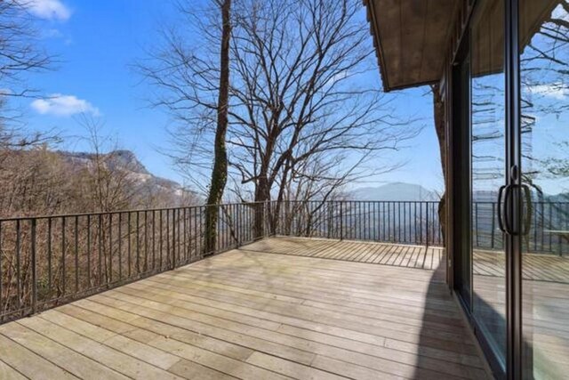 69 Old Cove Rd, Highlands, NC 28741 - wooden deck with a mountain view