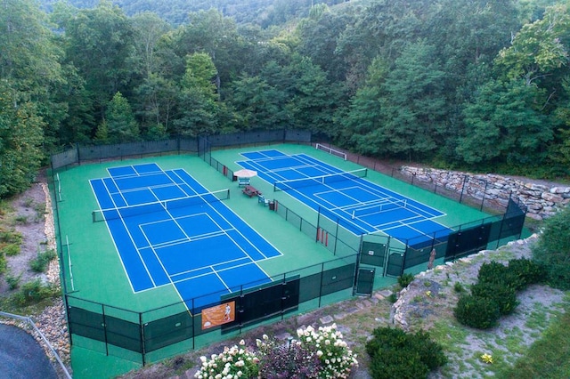 45 Boulder Creek Ln, Tuckasegee, NC 28783 - view of tennis court featuring a view of trees