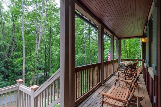 45 Boulder Creek Ln, Tuckasegee, NC 28783 - deck featuring a view of trees