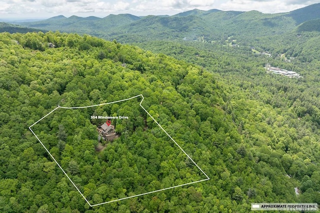 aerial view featuring a mountain view