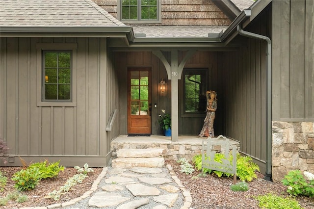 510 Boiling Springs Rd, Sapphire, NC 28774 - entrance to property with a shingled roof and a porch