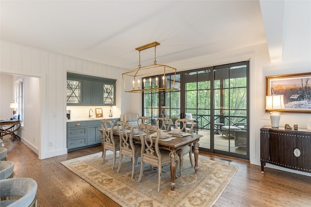 510 Boiling Springs Rd, Sapphire, NC 28774 - dining room with wood finished floors and a chandelier