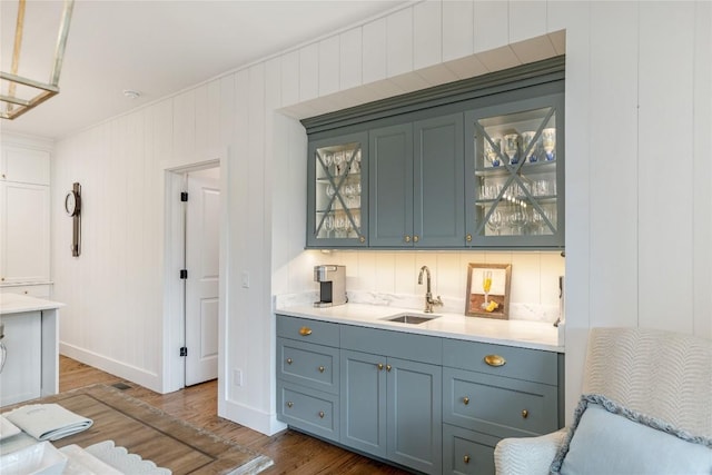 510 Boiling Springs Rd, Sapphire, NC 28774 - bar area featuring wood finished floors and a sink