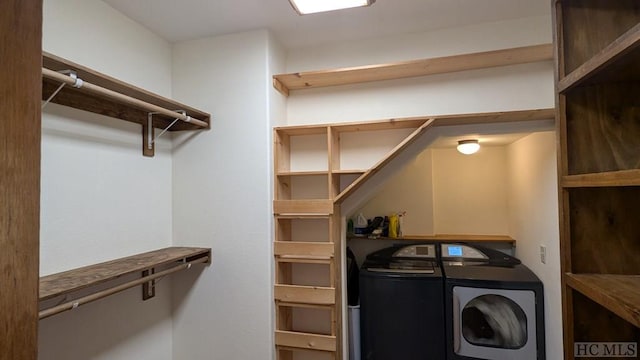 spacious closet with independent washer and dryer