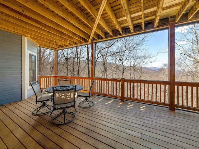 130 Cross Vine Dr, Tuckasegee, NC 28783 - wooden terrace featuring outdoor dining area
