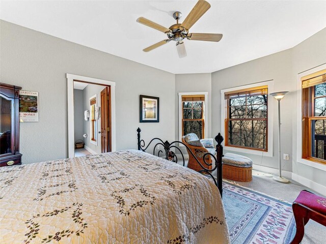 130 Cross Vine Dr, Tuckasegee, NC 28783 - carpeted bedroom with baseboards and a ceiling fan