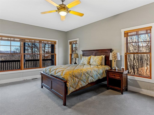 130 Cross Vine Dr, Tuckasegee, NC 28783 - carpeted bedroom with baseboards and a ceiling fan
