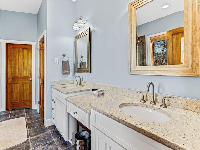 130 Cross Vine Dr, Tuckasegee, NC 28783 - bathroom with a shower, a sink, and double vanity