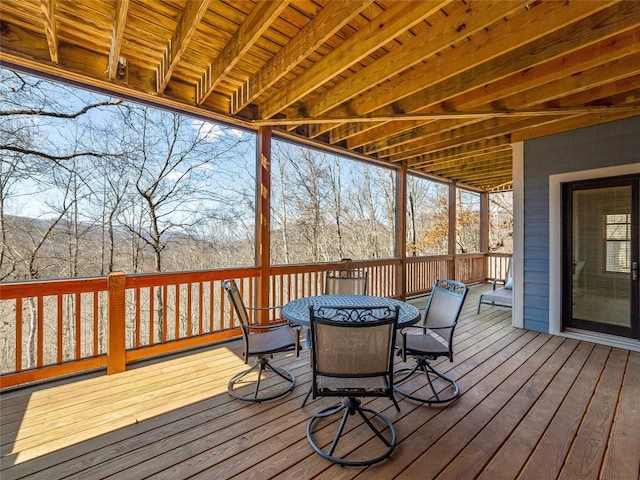 130 Cross Vine Dr, Tuckasegee, NC 28783 - wooden terrace featuring outdoor dining area