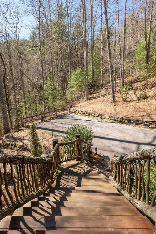 1034 E Rochester Dr, Cashiers, NC 28717 - deck with a view of trees