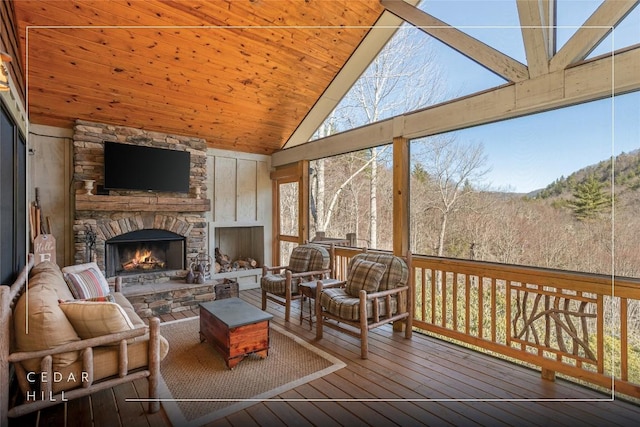 1034 E Rochester Dr, Cashiers, NC 28717 - sunroom / solarium featuring lofted ceiling