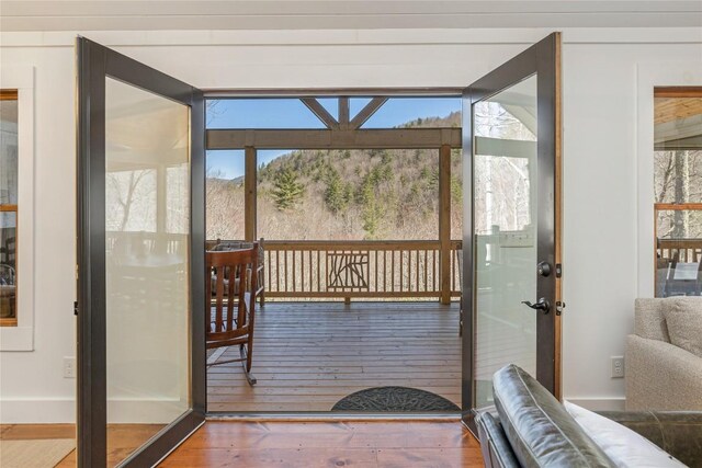 1034 E Rochester Dr, Cashiers, NC 28717 - doorway with hardwood / wood-style flooring and healthy amount of natural light