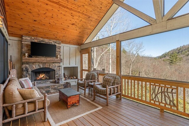 1034 E Rochester Dr, Cashiers, NC 28717 - sunroom / solarium with lofted ceiling