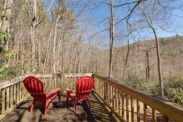 1034 E Rochester Dr, Cashiers, NC 28717 - wooden deck with a view of trees