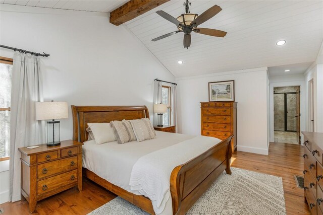 1034 E Rochester Dr, Cashiers, NC 28717 - bedroom featuring multiple windows, light wood-style floors, recessed lighting, and a ceiling fan