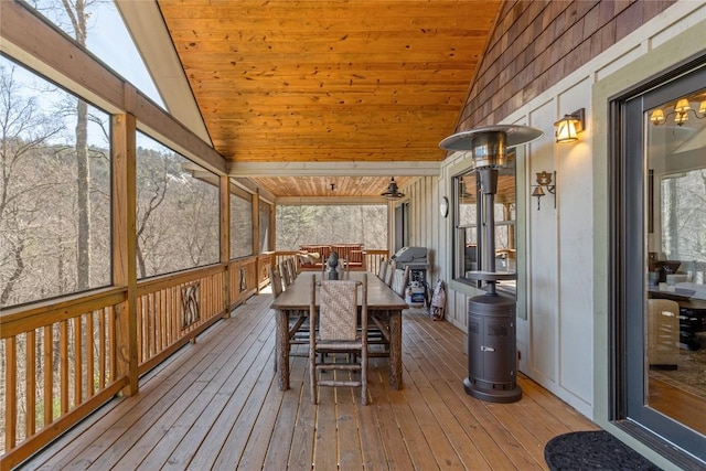 1034 E Rochester Dr, Cashiers, NC 28717 - sunroom featuring lofted ceiling and outdoor dining area