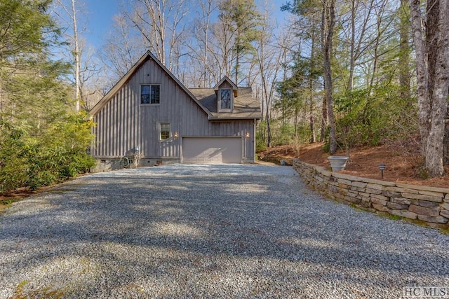 view of home's exterior with a garage