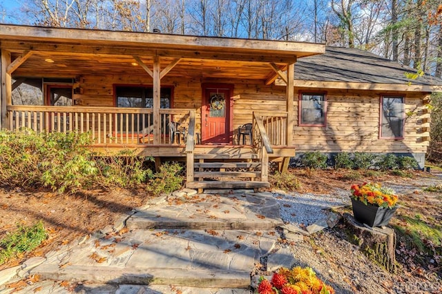 view of front of home with covered porch