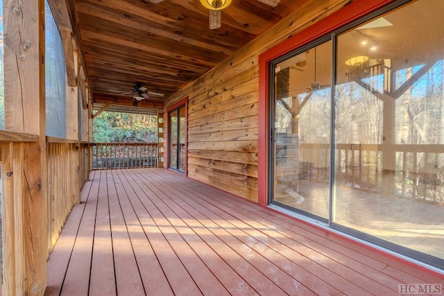 deck featuring ceiling fan