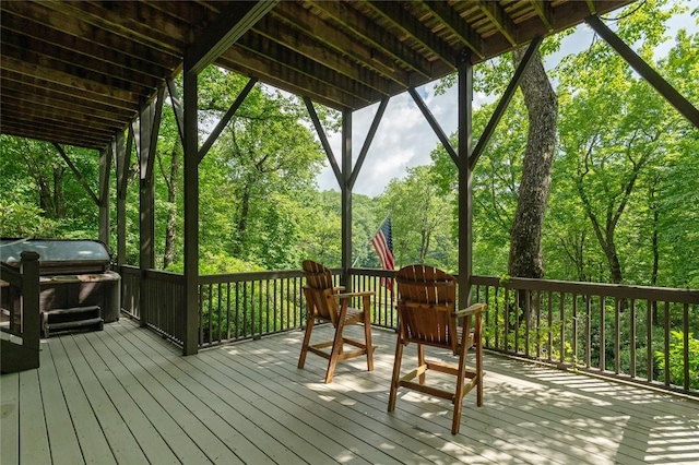 614 Fairway Dr, Lake Toxaway, NC 28747 - wooden deck with area for grilling