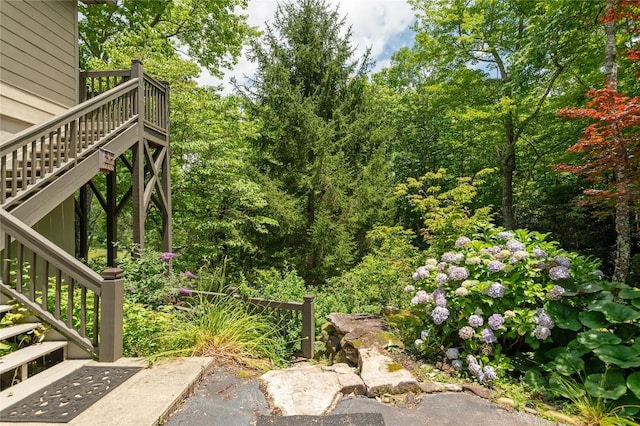 614 Fairway Dr, Lake Toxaway, NC 28747 - view of yard featuring stairs