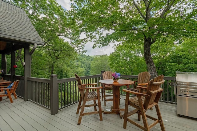 614 Fairway Dr, Lake Toxaway, NC 28747 - wooden terrace featuring outdoor dining area