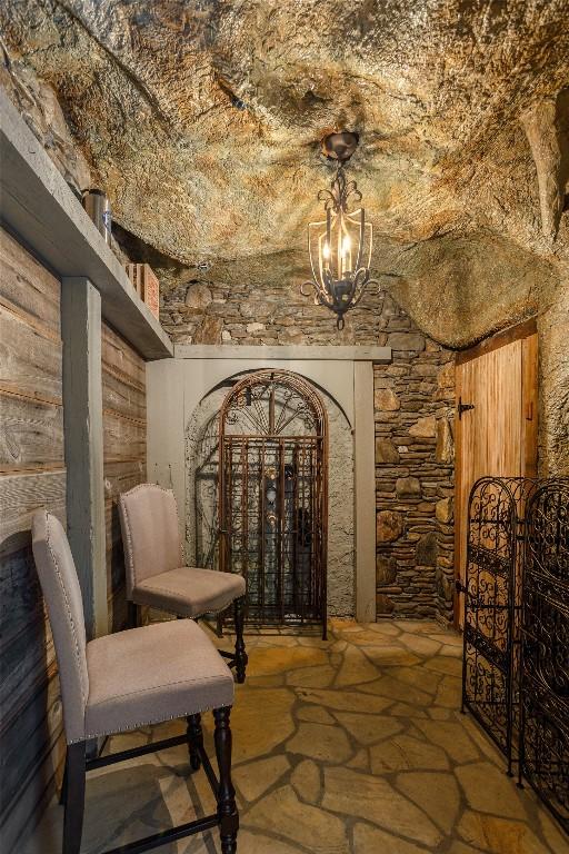614 Fairway Dr, Lake Toxaway, NC 28747 - wine cellar featuring stone finish floors
