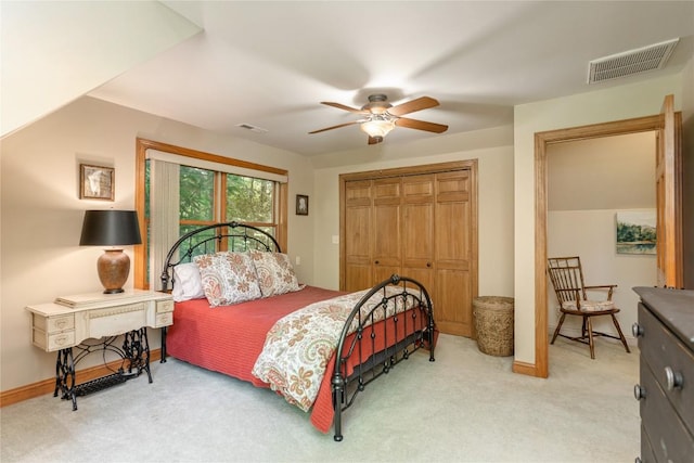 614 Fairway Dr, Lake Toxaway, NC 28747 - bedroom with a closet, carpet flooring, and ceiling fan