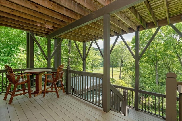 614 Fairway Dr, Lake Toxaway, NC 28747 - view of wooden deck