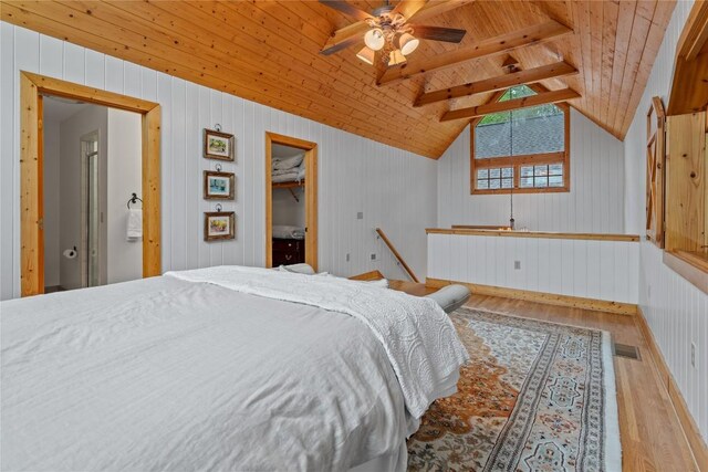 56 First Tee Trl B/Upper, B/Upper Cashiers, NC 28717 - bedroom featuring wood finished floors, wooden ceiling, wooden walls, and radiator heating unit