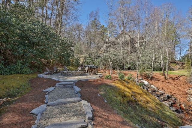 25 Hemlock Rdg, Highlands, NC 28741 - view of yard featuring a fire pit