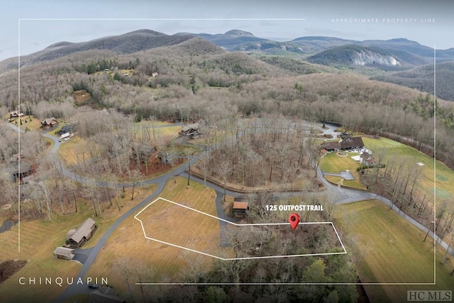 bird's eye view featuring a mountain view