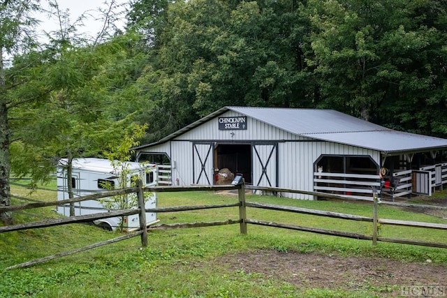 view of horse barn