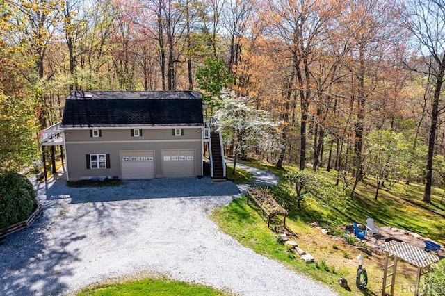 view of front of house with a garage