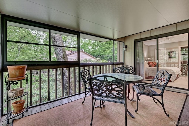 sunroom with plenty of natural light