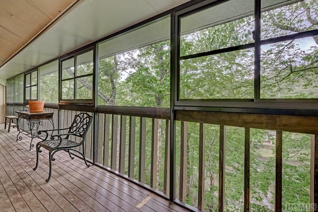 view of unfurnished sunroom