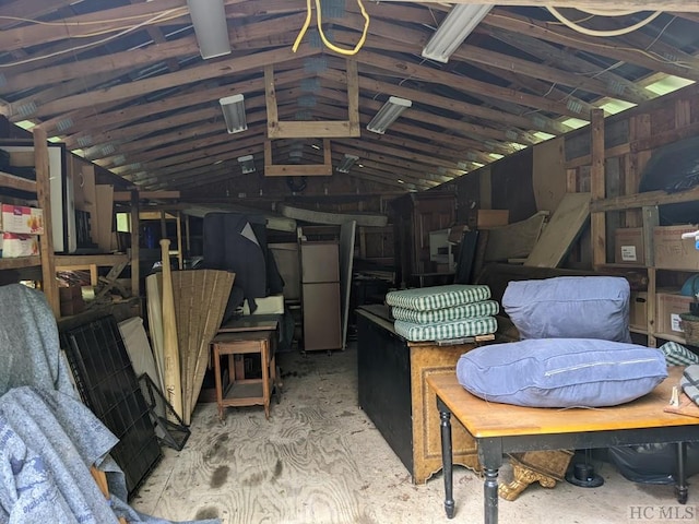 misc room featuring vaulted ceiling